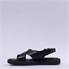 Wonders Horizon Toepost Cross Sandal - Black Gold Leather